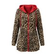 thumbnail image 5 of Women's Double-Sided Long Windbreaker with Leopard Print Lining Casual Hooded Thin Jacke, 5 of 9
