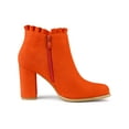 thumbnail image 4 of BLISSFUL STEP Valentine's Women's Ankle Boots Pointed Toe Zip-Up Block Heel Orange 8, 4 of 8