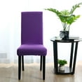 thumbnail image 4 of PiccoCasa 4Pcs Stretch Spandex Seat Slipcovers Plain Classic Chair Protectors, Purple, 4 of 5
