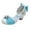 Blue, variant on Gyujnb Elegant Bowknot High Heel Shoes for Girls Lightweight Non Soft Bottom Dress Shoes for Performance Party,12