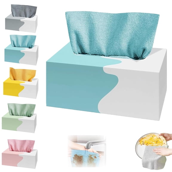 Pull-Out Microfiber Cleaning Cloths in Box, Reusable Cleaning Towels in Box,Microfiber Lint Free Multi-Purpose Towel,Rags for Cleanings House