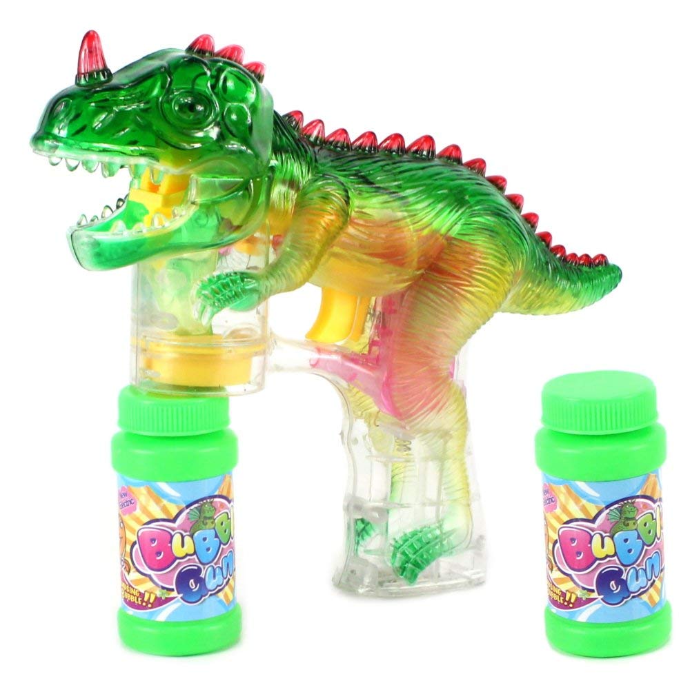 T-Rex Battery Operated Toy Bubble Blowing Gun w/ 2 Bottles of Bubble