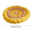 thumbnail image 3 of chaungfeng Round Flower Weaving Floor Cushions, Thickened Lamb Fleece Soft Cushion Flower Shaped Throw Floor Pillows, Window Cushion Dining Chair Cushion Office Cushion, Brown, 16", 3 of 6