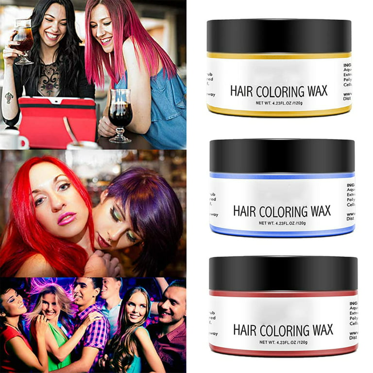 Red Temporary Hair Dye Wax Natural Instant Hair Color Wax Pomades 4.23  oz,Hair Styling Clay for Party, Cosplay, Halloween,Christmas