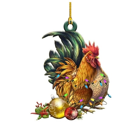 

Nomeni Amazing Christmas Chicken Acrylic Flat Pendant Christmas Day Decoration Pendant Christmas Home Car Backpack Pendant Pendant Gift