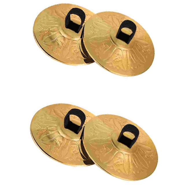 4pcs Copper Finger Cymbals Small Finger Cymbals Belly Dancing Mini Cymbals Musical Instrument Saucers