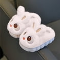 thumbnail image 2 of Gvdentm Cute Cartoon Slippers Fall Winter Children's Cotton Slippers for Boys Girls Little Kid Home Warmth Plush Slipper Shoes(White,9.5), 2 of 4