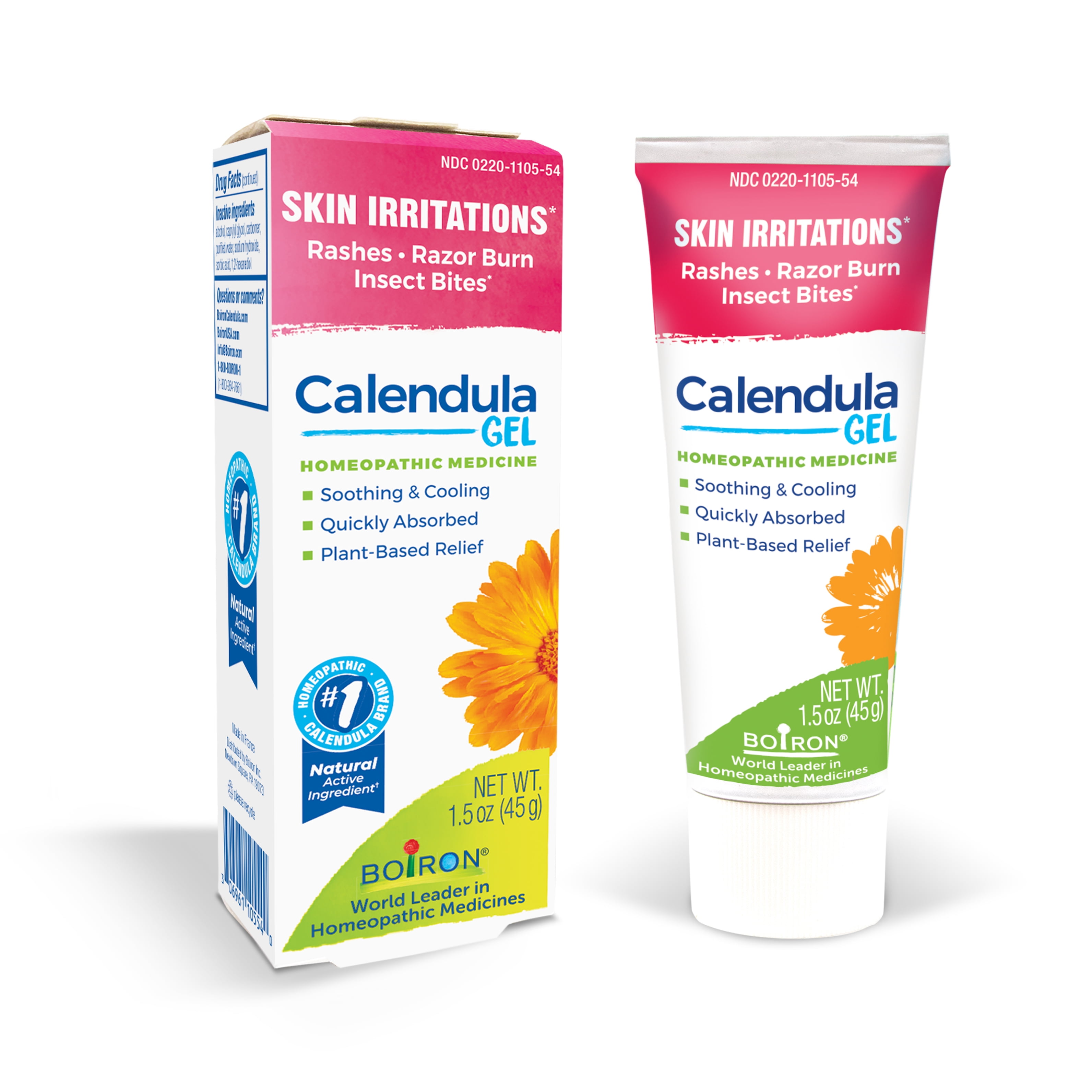 Boiron Calendula Gel, Homeopathic Medicine for Skin Irritations, Rashes, Razor Burn, Insect Bites Relief, 1.5 oz