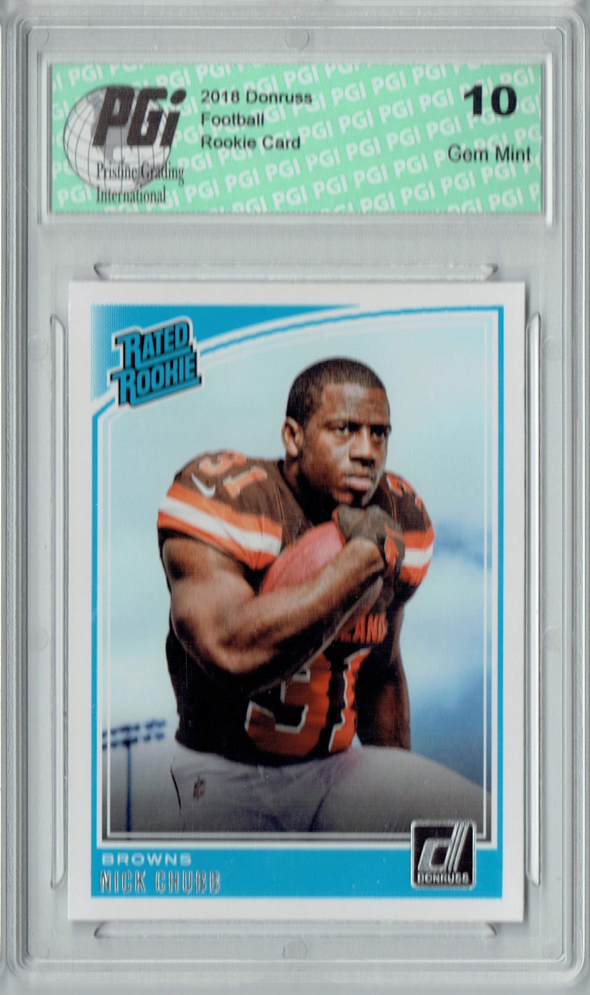 Nick Chubb 2018 Donruss Football #308 Rated Rookie Card PGI 10 Unsigned Football Cards