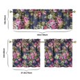 thumbnail image 6 of Pioneer Kitchen Curtains and Valance Set 24 Inch Tier Navy Floral Print Curtains Small Drapes for Cafe Living Room Bathroom Farmhouse 3 Pieces Set Rod Pocket, 6 of 6