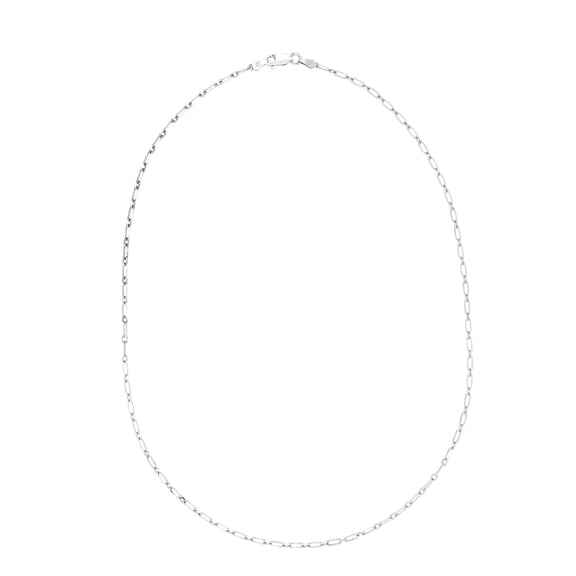 925 Sterling Silver Paperclip Chain Necklace With Lobster Clasp 24 Inch Chain Necklace for Women and Men
