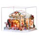 thumbnail image 1 of Navidad DIY Casa de muñecas Casas de muñecas de madera Kit de muebles de casa de muñecas en miniatur Abanopi con cubierta, 1 of 7