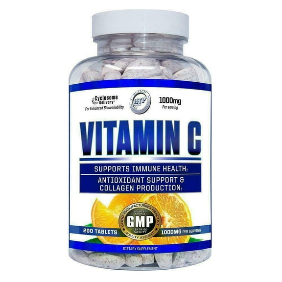 Vitamin C 1000mg by Hi-Tech - 3 Month Supply - 200 Tablets