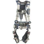 3M DBI-SALA 1112540 ExoFit STRATA, Aluminum 4 D-Rings, Tri-Lock Revolver QC Buckles with Sewn in Hip Pad/Belt, Small, Blue/Gray