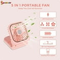 thumbnail image 6 of Spencer 5 in 1 Portable Mini Handheld Fan, Small Folding Personal Fan with 3 Speeds USB Rechargeable Necklace Fan Hands Free for Outdoor Travel (Pink), 6 of 9