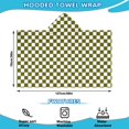 thumbnail image 2 of Olive Green and White Checkerboard Pattern Hooded Bath Towel，50"x30" for Ages 3 To 12 Kids, Quick Dry Lightweight Soft Microfiber Hood Beach Towel Cover Up for Kids, 2 of 7