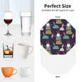 thumbnail image 6 of Lsque Gnome With Mushroom Pattern 4" Drink Coasters Set of 4, PVC Leather Absorbent Coasters, Table Coaster Set Decorative Coffee Cup Coasters Housewarming Gift -Octagon, 6 of 6