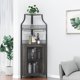 thumbnail image 1 of Gabinete de Bar Esquinero de 5 Niveles con Luz LED, Aparador de Estilo Granja con Porta Vasos Desmontable y Puerta de Malla, 1 of 7
