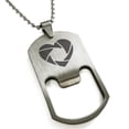 thumbnail image 1 of Stainless Steel Camera Shutter Heart Engraved Bottle Opener Dog Tag Pendant Necklace, 1 of 1