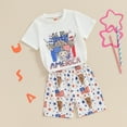thumbnail image 3 of Okbabeha Kids Boys 4th of july Shorts Set,Short Sleeve Stars Stripes Print Shirt+Elastic Waist Shorts fourth of July Outfit, 3 of 7