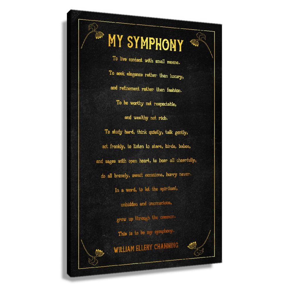 Channing My Symphony Poem Wall Decor William Ellery Quote Wall Art