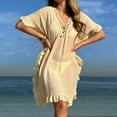 thumbnail image 6 of TMOYZQ Womens Swimsuits Cover Ups Crochet Chiffon Beach Cover Bathing Suit Bikini Wear Coverups Dress, 6 of 7