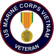 3.8 Inch U.S. Marine Corps Vietnam Veteran with Medal Decal Sticker