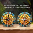 thumbnail image 2 of Stained Glass Wall Clock Home Decor Art 10-Inch Silent Wooden Wall Clock, Battery Operated (AA Batteries Not Included), Artistic Home Decor, 2 of 7