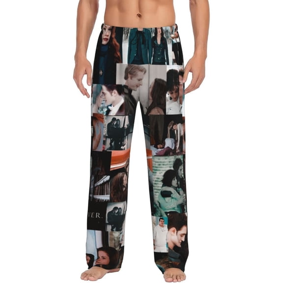 The Twilight Saga Pajama Pants for Men, Super Soft All over Print Lounge Pants Sleepwear Bottom with Pockets Drawstring