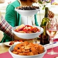 thumbnail image 4 of Sunjoy Tech 2/3 Tier Twist Fold Party Bowl Serving Plate Collapsible Nesting Plastic Platter Dips Nuts Candy Fruit Snack Space Saving Server, 4 of 8