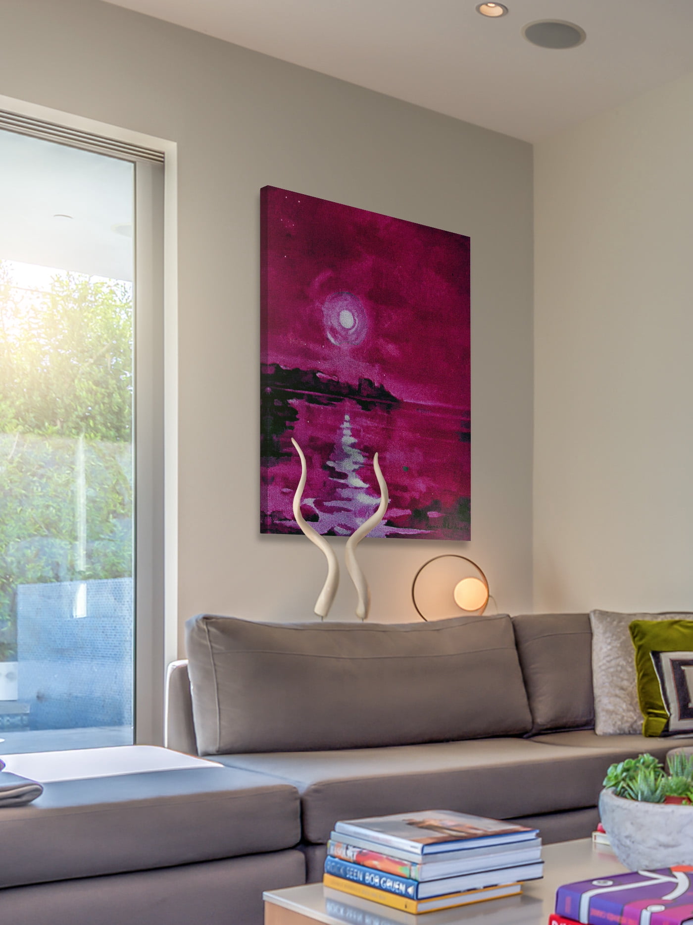 "Fuchsia Waters" Painting Print on Wrapped Canvas