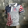 thumbnail image 2 of Mens 250 Anniversary Usa Polo Shirt Short Sleeve American Flag Graphic Polo Shirts 4th Of July Independence Day Vintage Polo Tshirt Button Down 250 Years Of Liberty Patriotic Golf Shirts,Gray M, 2 of 4