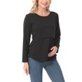 thumbnail image 6 of Olyvenn Fashion Women's Maternity Nursing Tops Comfy Long Sleeve Breastfeeding T-Shirt Soft Comfort Double Layer Pregnancy Blouse Black 16, 6 of 6