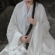 Yvsxxv White Lace Up Long Sleeve Traditional Chinese Hanfu Dress for Women Size XL