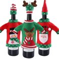 thumbnail image 1 of Cubierta de botella de vino de Navidad, suéter feo hecho a mano Cubierta de botella de vino Suéter reutilizable Bolsas de botella de regalo para decoraciones de fiesta de Navidad de vacaciones (3set, XianweiShao 1327533651059, 1 of 1
