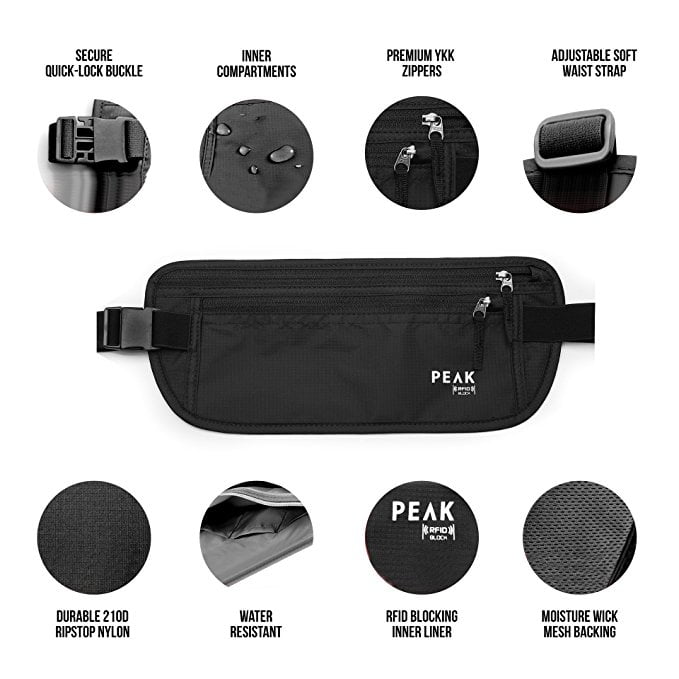 peak gear travel money belt