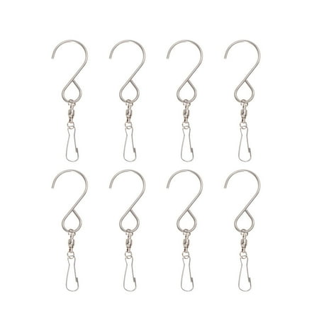 

Swivel Hooks 8Pcs Stainless Steel S Bearing Hook Wind-Rotating Display Hanger Swivel Hooks Clips For Billboard Wind Chime Kitchen Office