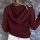 thumbnail image 4 of Pntutb Sudaderas con capucha casuales para mujer Otoño Sólido Sudadera de manga larga Botón abajo Cordón Jersey blusa superior con bolsillo Pntutb Pntutb-888, 4 of 8