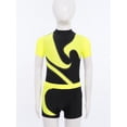 thumbnail image 3 of RUNQHUI Kids Boys Gymnastics Dance Performance Outfit Color Block Ballet Leotard with Shorts Set Fluorescent Yellow 10, 3 of 7