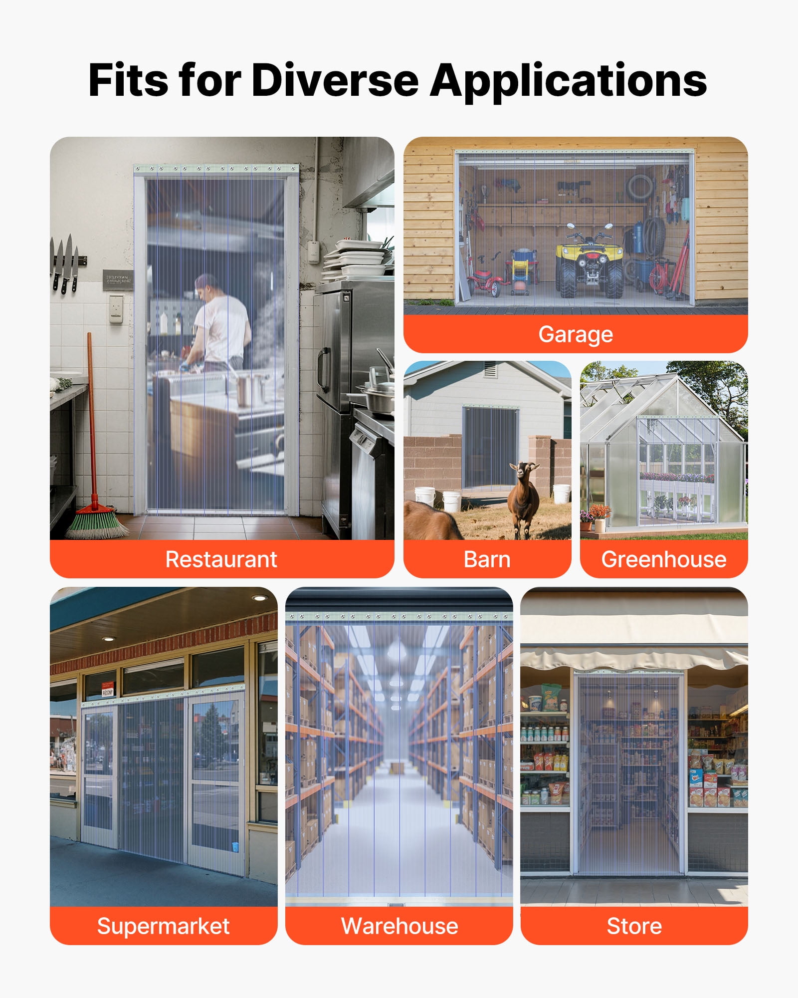 VEVOR Clear PVC Strip Curtain, 101 ft Length x 12 in Width, Ribbed Plastic Door Strip Bulk Roll, Walk in Freezer Cooler Curtain Strips for Doorways of Supermarket, Garage, Warehouse, Pet Animal House