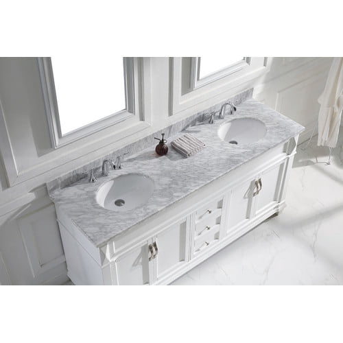 Virtu Usa Victoria 72 Double Bathroom Vanity Set With White Marble Virtu Usa Victoria 72 Double Bathroom Vanity Set With White Marble Top And Mirror Com