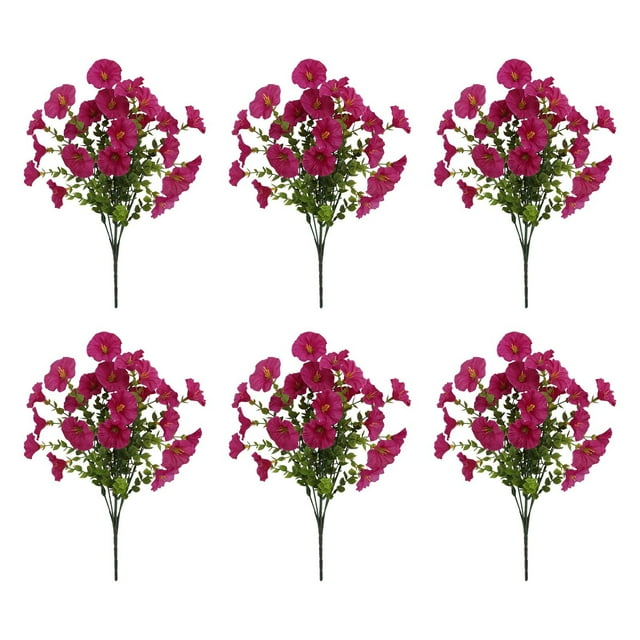 Tyidzon 6 Pcs Fleurs Artificielles d'Extérieur Réalistes et Matinales pour Déco et Arrangements d'Extérieur