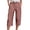 Brick Red #723, variant on Bovemsi Capri Pants For Women Daily Elastic Waist Straight Solid Color Casual Pants Pockets 45720 Length Trousers Hiking Pants