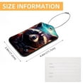 thumbnail image 5 of Raccoon Square PU Leather 2 Pack Travel Tag - Bag Tag - Suitcase Tag with Privacy Cover and Stainless Steel Ring - Suitable for Travel, Backpack, and Handbag, 5 of 7