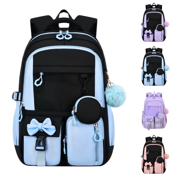 Girls Backpack School Bags Kids Elementary School Backpack for Girls Teens Cute Childrens Bookbags Casual Back Packs (Blue)