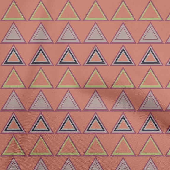 oneOone Viscose Jersey Peach Fabric Geometric Dress Material Fabric Print Fabric By The Yard 60 Inch Wide