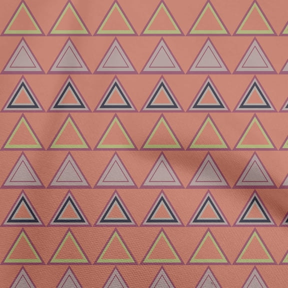 oneOone Polyester Spandex Peach Fabric Geometric Diy Clothing Quilting Fabric Print Fabric By Yard 56 Inch Wide