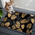 thumbnail image 3 of 2x3 Ft Entryway Area Rug, Black Golden Palm Leaf Kitchen Rug Runner Washable Floor Mat, Tropical Plant Modern Luxury Non Slip Indoor Door Mat Throw Carpet for Bathroom Living Room Bedroom, 3 of 8