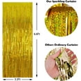 thumbnail image 3 of 3 Pcs/Lot Laser Glitter Rain Curtain Foil Fringe Tinsel Backdrop for Birthday Wedding Party Home Background DIY Decoration, 3.3×6.6Ft(Gold), 3 of 6