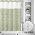 thumbnail image 2 of No Hook Shower Curtain, Sage Green Shower Curtains for Bathroom with See Through Top Window, Modern Abstract Art Farmhouse Waterproof & Washable Bath Curtain Stall 48"x72", 2 of 9